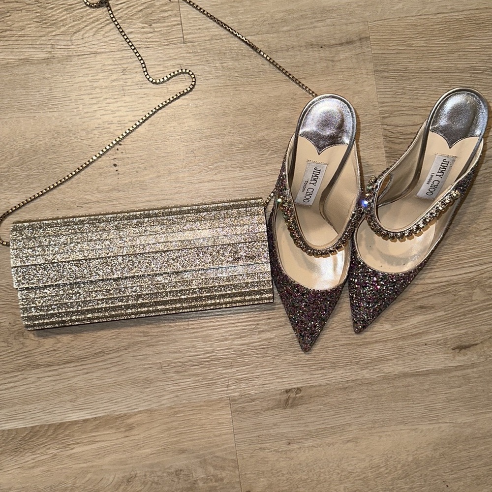 Jimmy choo multicolor glitter bing heels - Picture 3 of 11